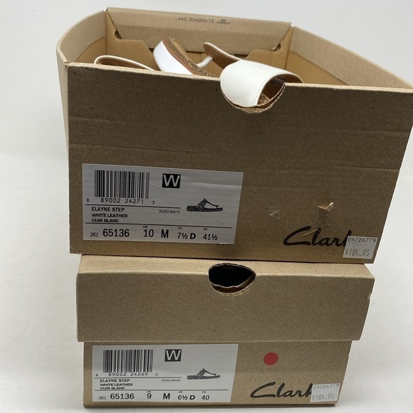 Clarks Women's Elayne Step White Leather Sandals - Picture 8 of 8